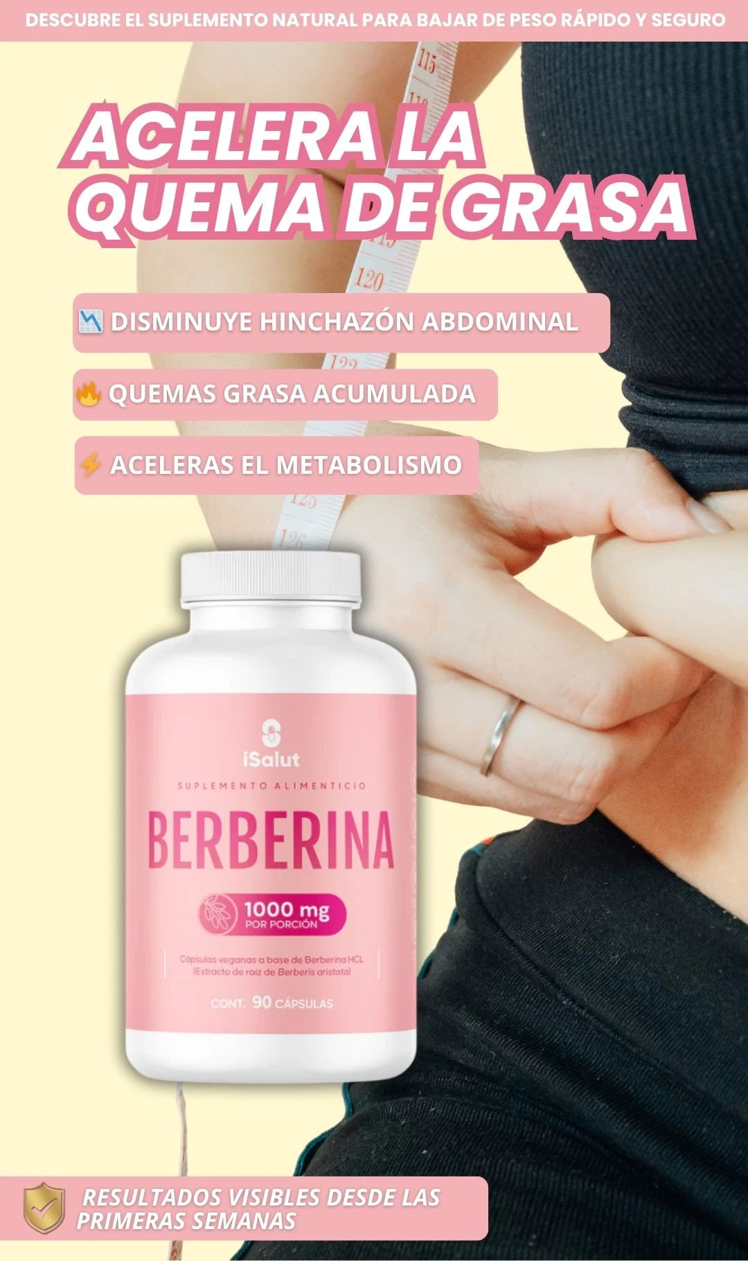 Berberina - Pierde peso visible en semanas